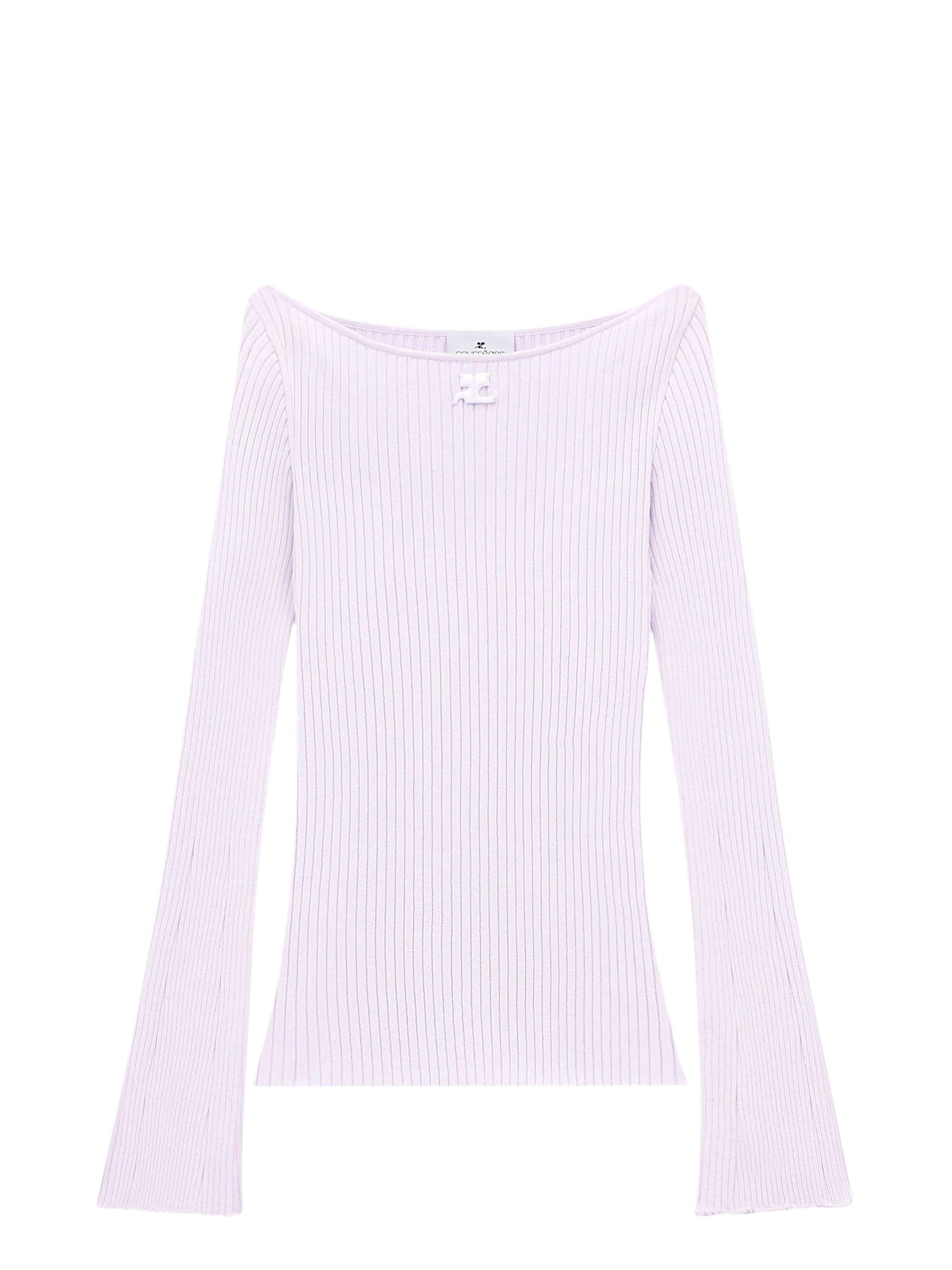 173pcs NEW / PULL COL BATEAU EN MAILLE CÔTELÉE - Mist