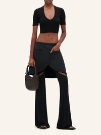 V NECK RIB KNIT