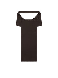 Mini robe Hyperbole en maille côtelée - Mud Brown