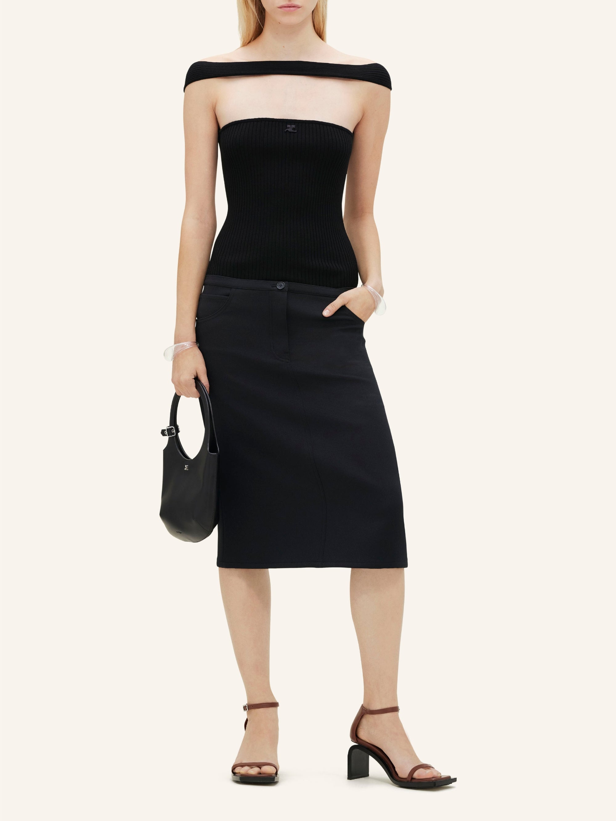 43pcs NEW / TOP HYPERBOLE CÔTELÉ - Black