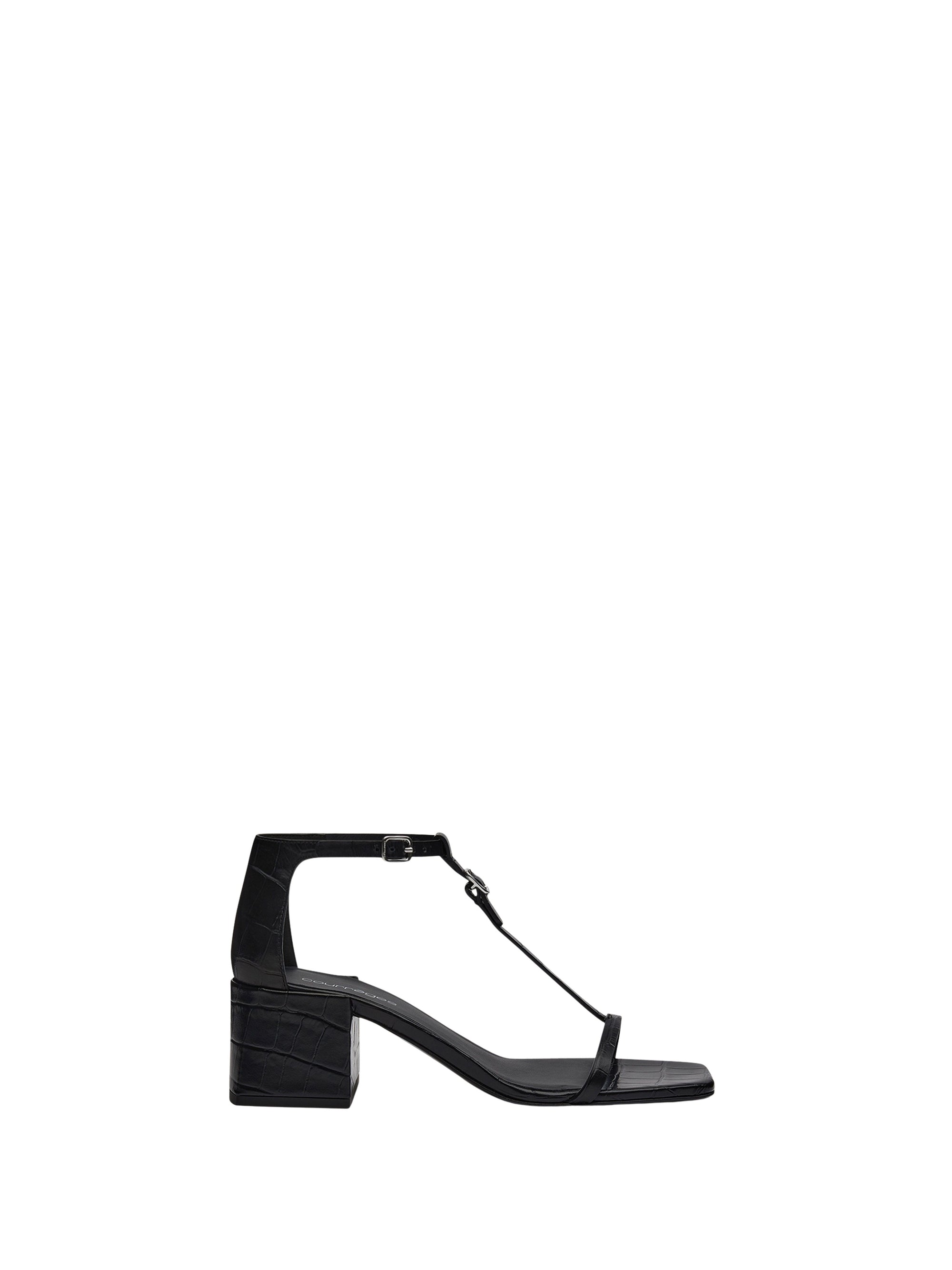 1pcs NEW / SANDALES EFFET CROCO - Black