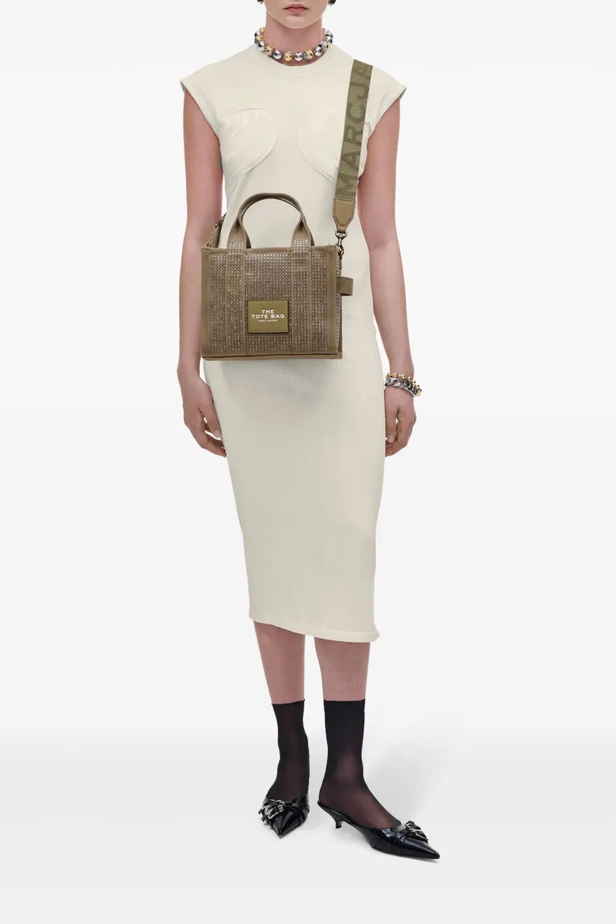 Petit sac à bandoulière The Tote Bag avec strass - Slate Green Crystal