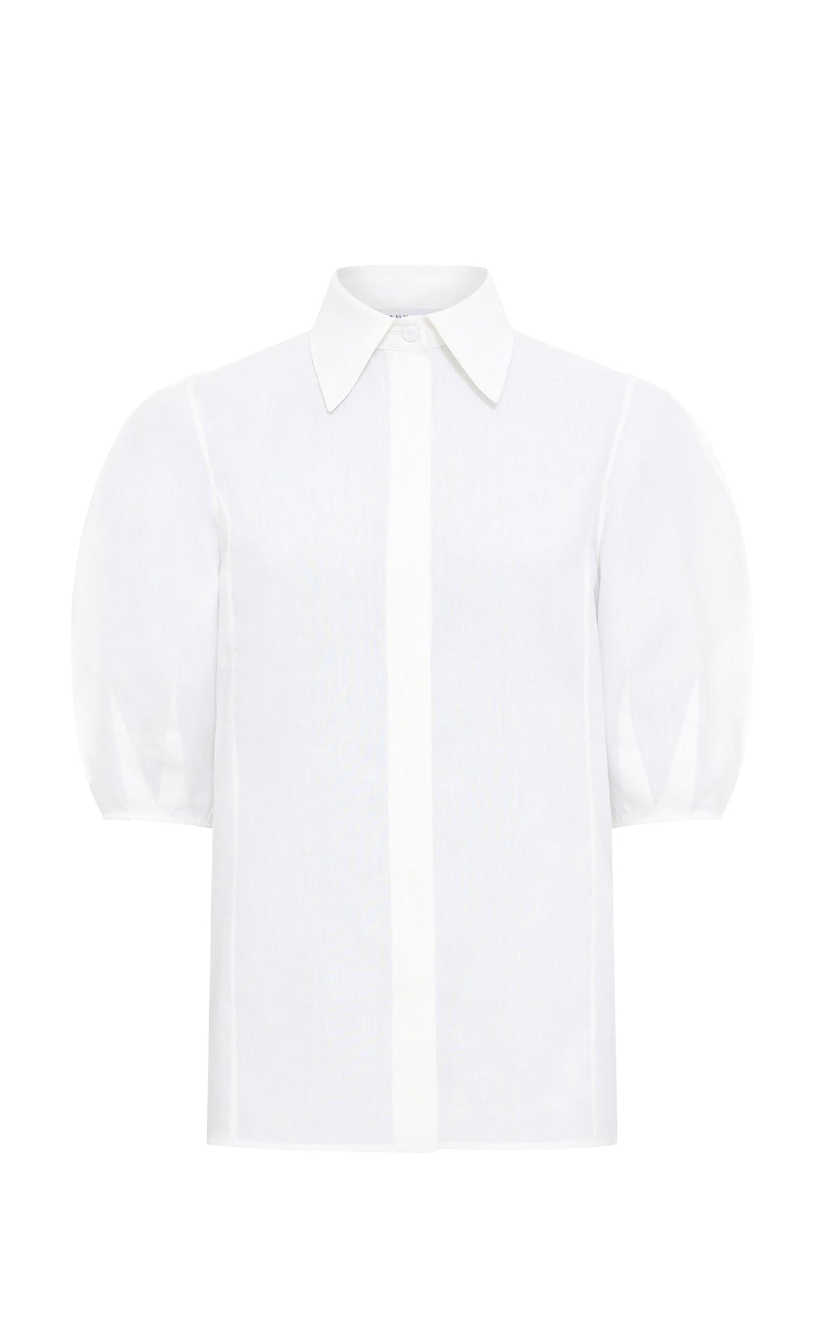 Sansi Top en blanc lin d’aloès popeline de chemise