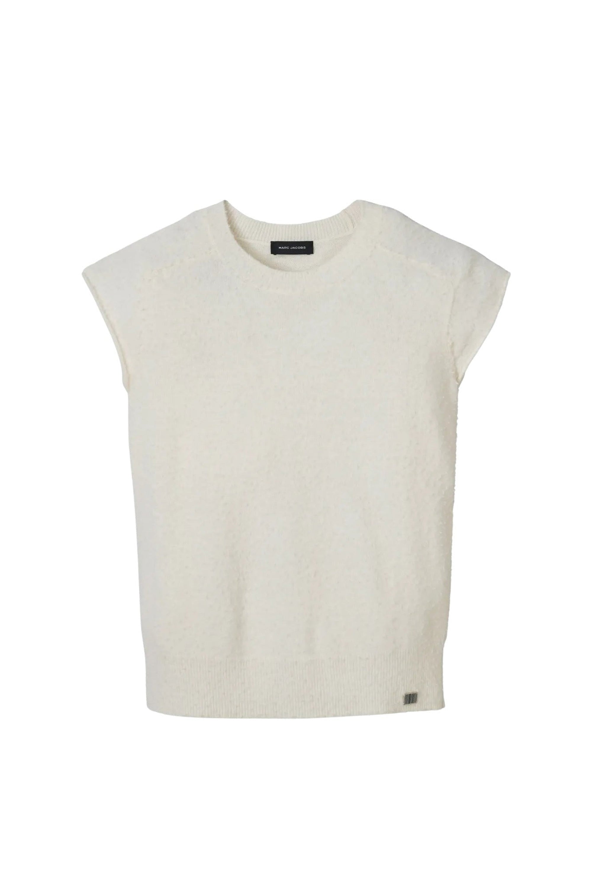 T-shirt à manches courtes Pilled en laine - Cream