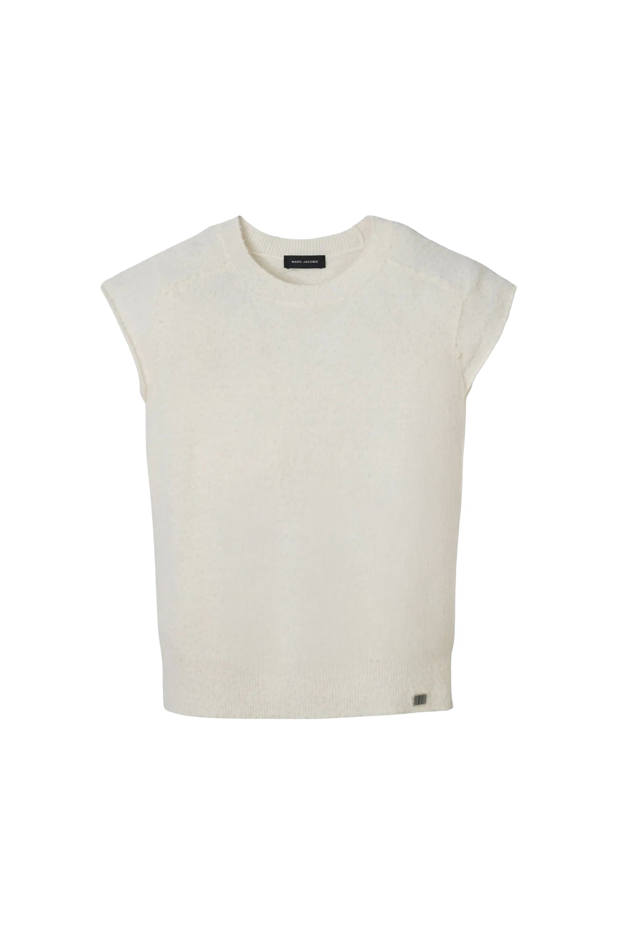Pilled wool short-sleeved T-shirt - Cream