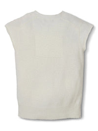 T-shirt à manches courtes Pilled en laine - Cream