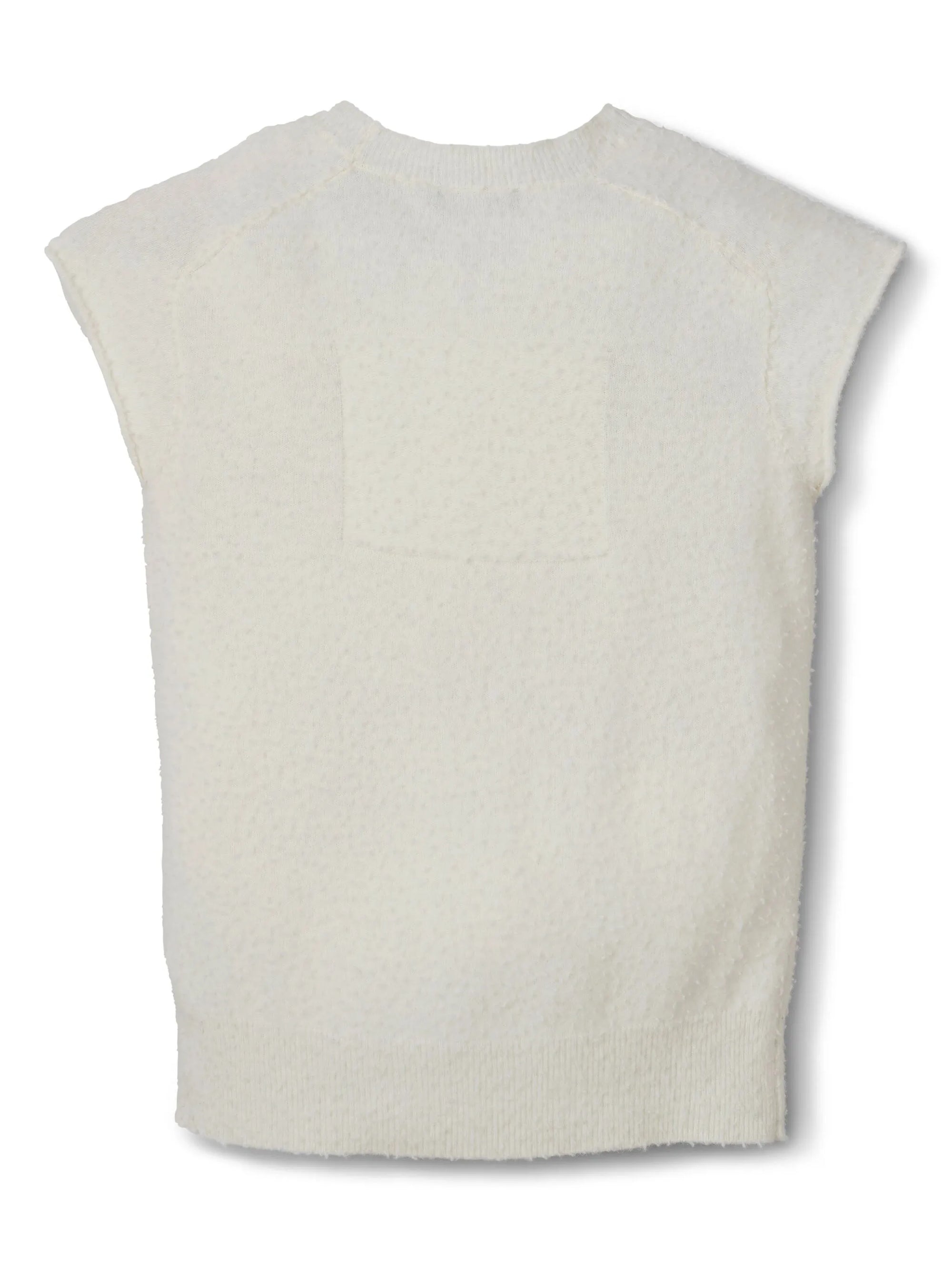 T-shirt à manches courtes Pilled en laine - Cream