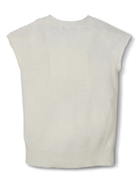 T-shirt à manches courtes Pilled en laine - Cream