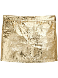1 NEW / 2 TROCA /178,5€   Jupe mini métallique en cuir - Gold