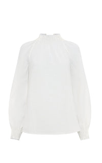 Magnolia Top en ivoire laine cachemire voile