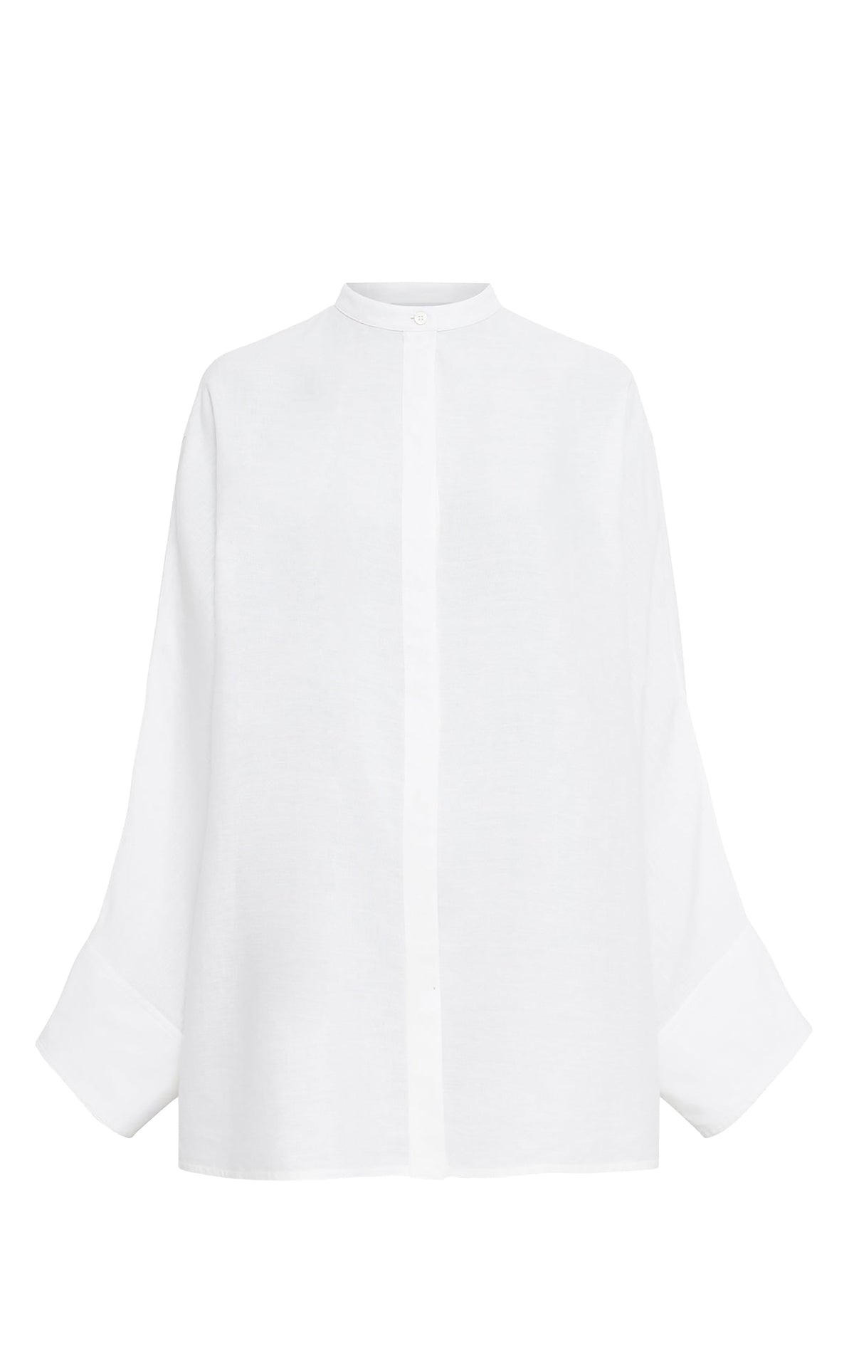 Everett Shirt en blanc lin d’aloès popeline de chemise