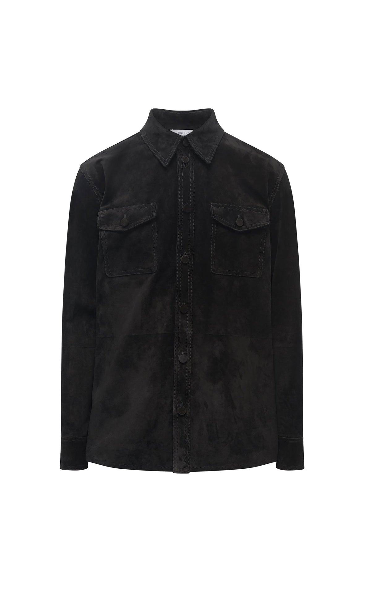 Lucas Overshirt en noir crosta daim