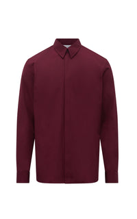 Nicolas Shirt en bordeaux coton Sea Island popeline