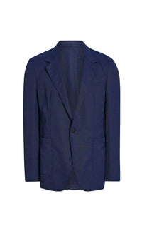 Gryphius Jacket en bleu marine open weave laine