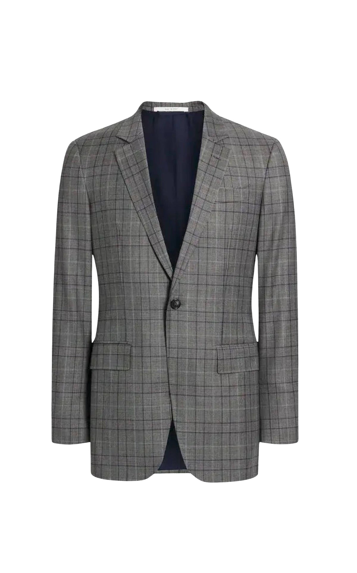 Blue & Grey Check / Veste Damien en laine - Blue & Grey Check