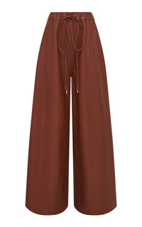 Cognac / Pantalon Gelos en cuir - Cognac