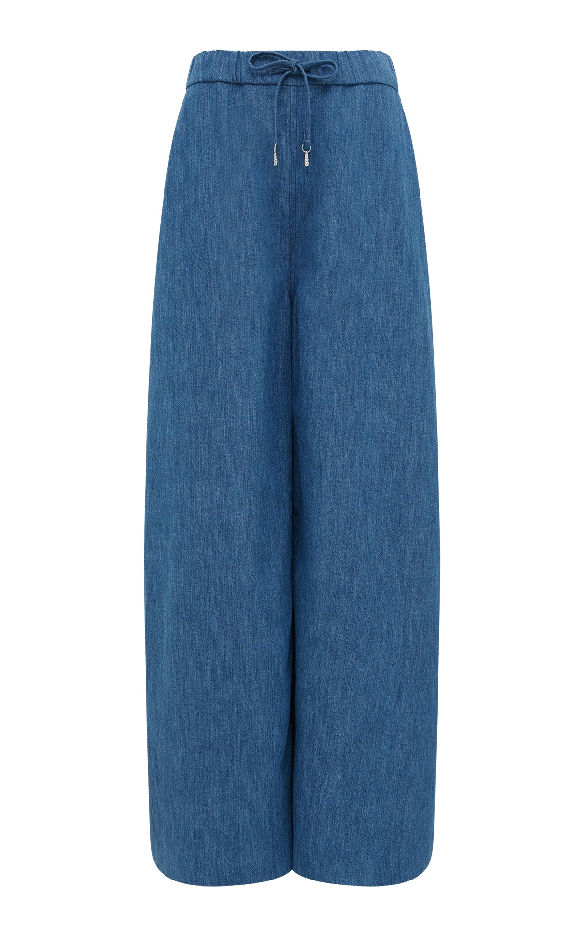 Gelos Pant en bleu moyen coton lin denim
