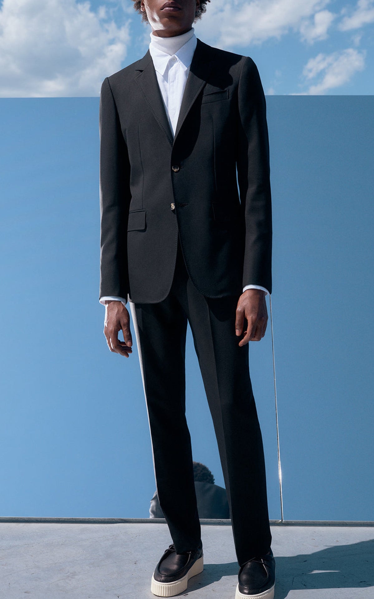 Black / Pantalon Sebastian en laine et soie - Black