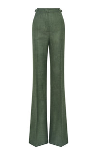 Olive / Pantalon Vesta laine et soie - Olive