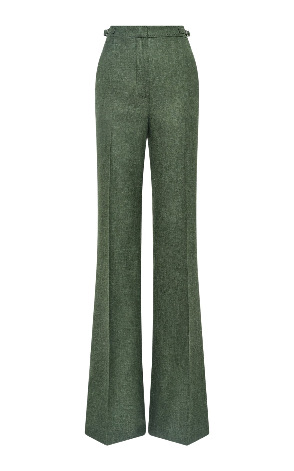 Olive / Pantalon Vesta en laine et soie - Olive