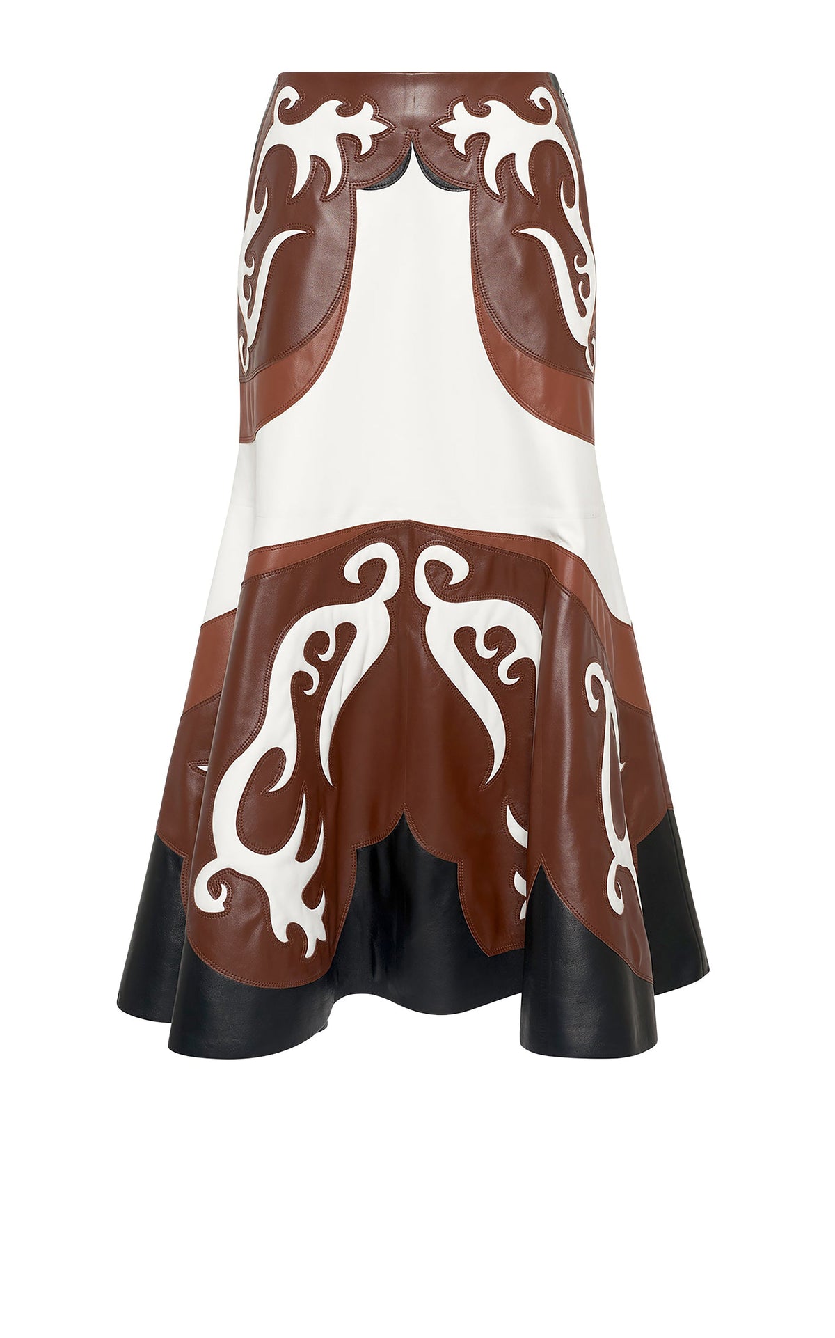 Morton Skirt en ivoire / cognac / châtaigne / noir dakota