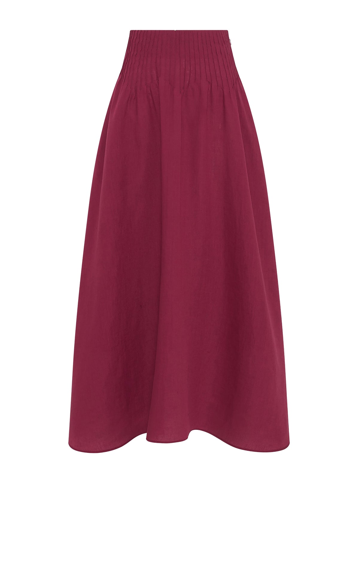 Penelope Skirt en framboise lin d’aloès popeline de chemise