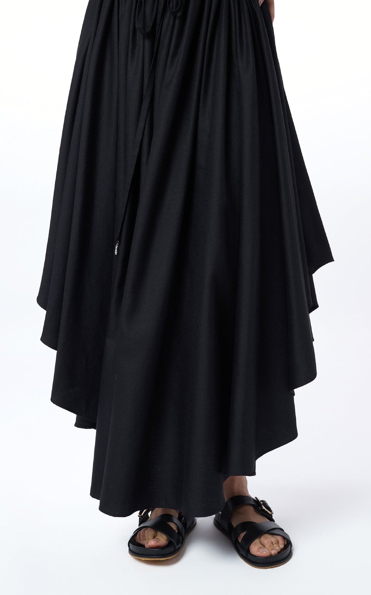 Dea Skirt en noir uni drap de costume