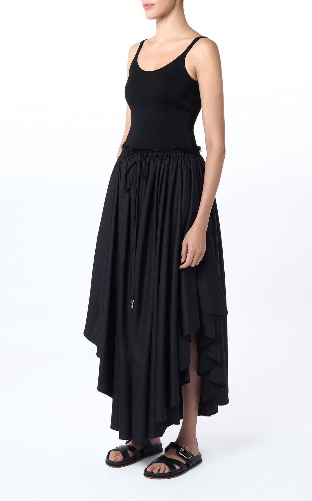 Dea Skirt en noir uni drap de costume