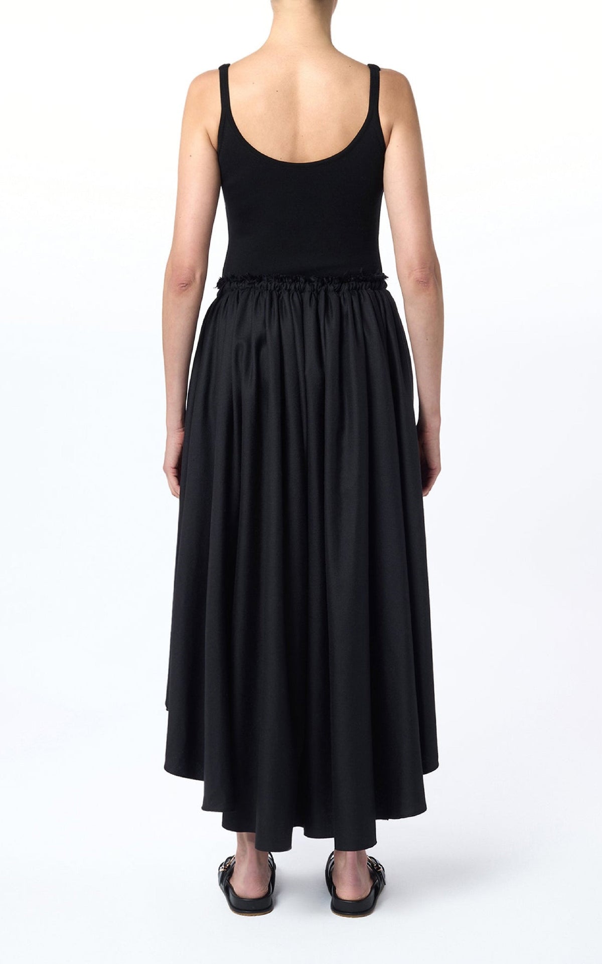 Dea Skirt en noir uni drap de costume