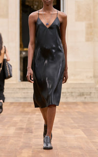 Metallic Black / Robe Dinah en soie - Metallic Black