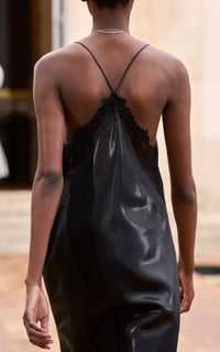 Metallic Black / Robe Dinah en soie - Metallic Black