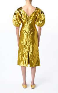 Fides Dress en or woven metal