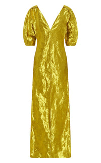 Gold / Robe Fides à manches sculpturales - Gold