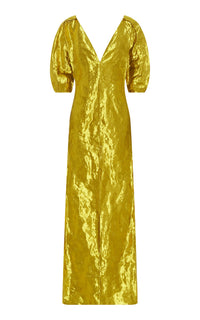Fides Dress en or woven metal