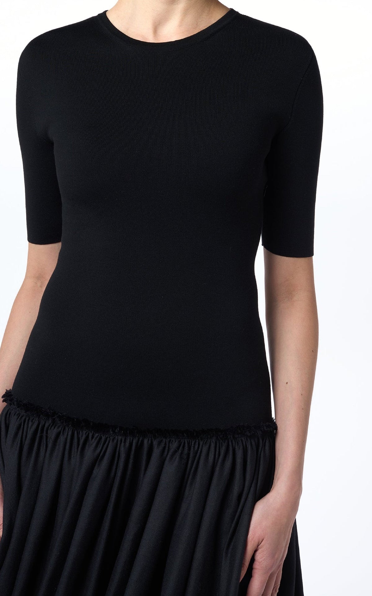 Sirona Dress en noir uni drap de costume