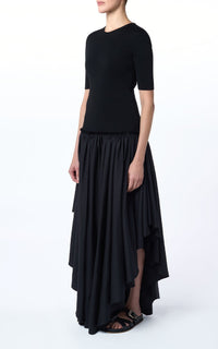 Sirona Dress en noir uni drap de costume