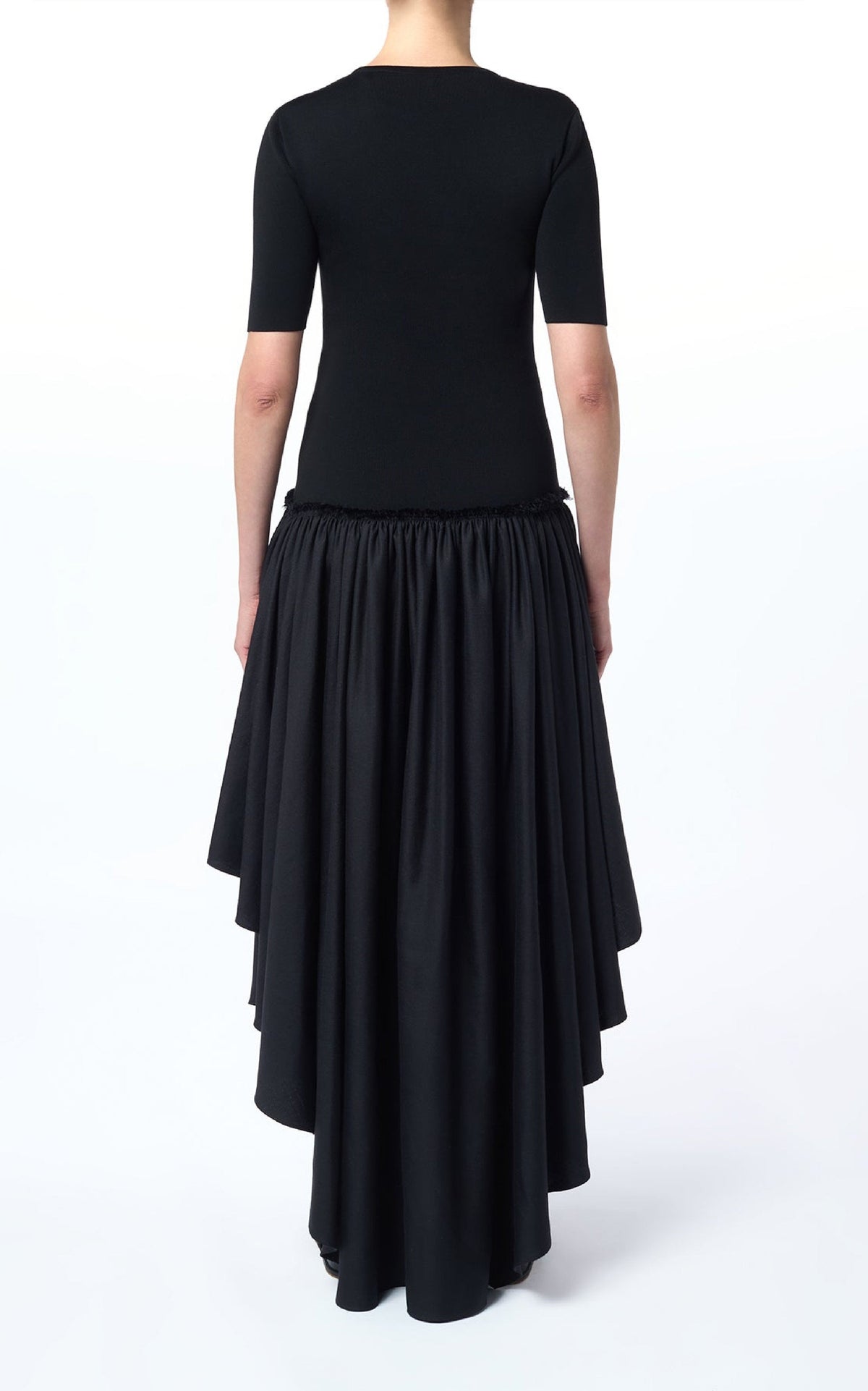 Sirona Dress en noir uni drap de costume