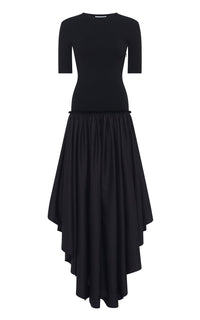 Sirona Dress en noir uni drap de costume
