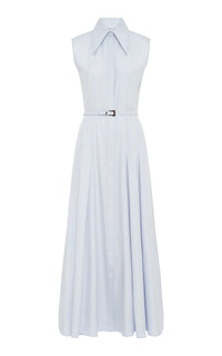 Becca Dress en bleu clair coton Sea Island popeline