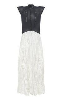 Athena Dress en noir / ivoire calf cuir