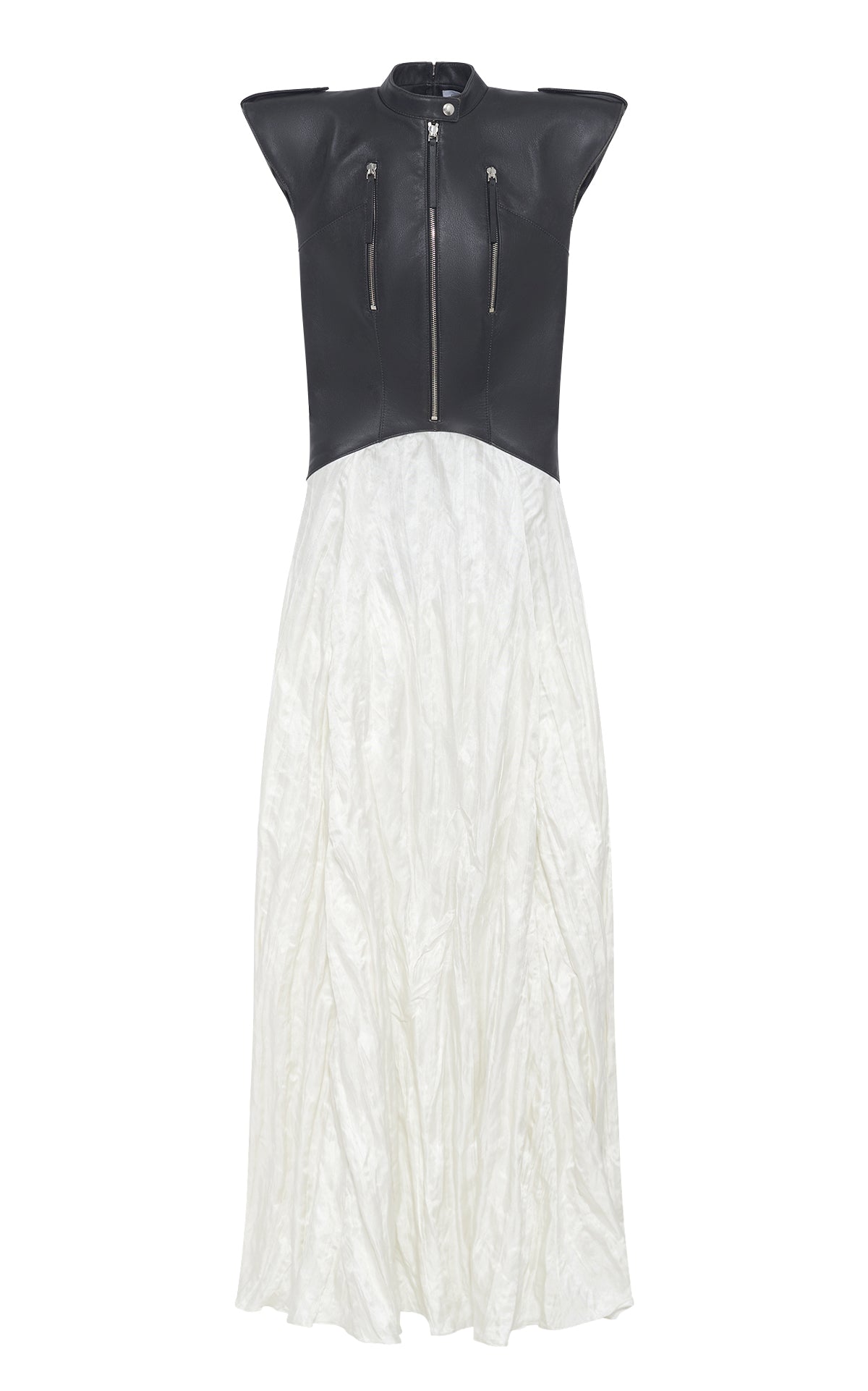 Athena Dress en noir / ivoire calf cuir