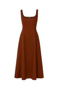 Cognac / Robe Adaline en cuir - Cognac
