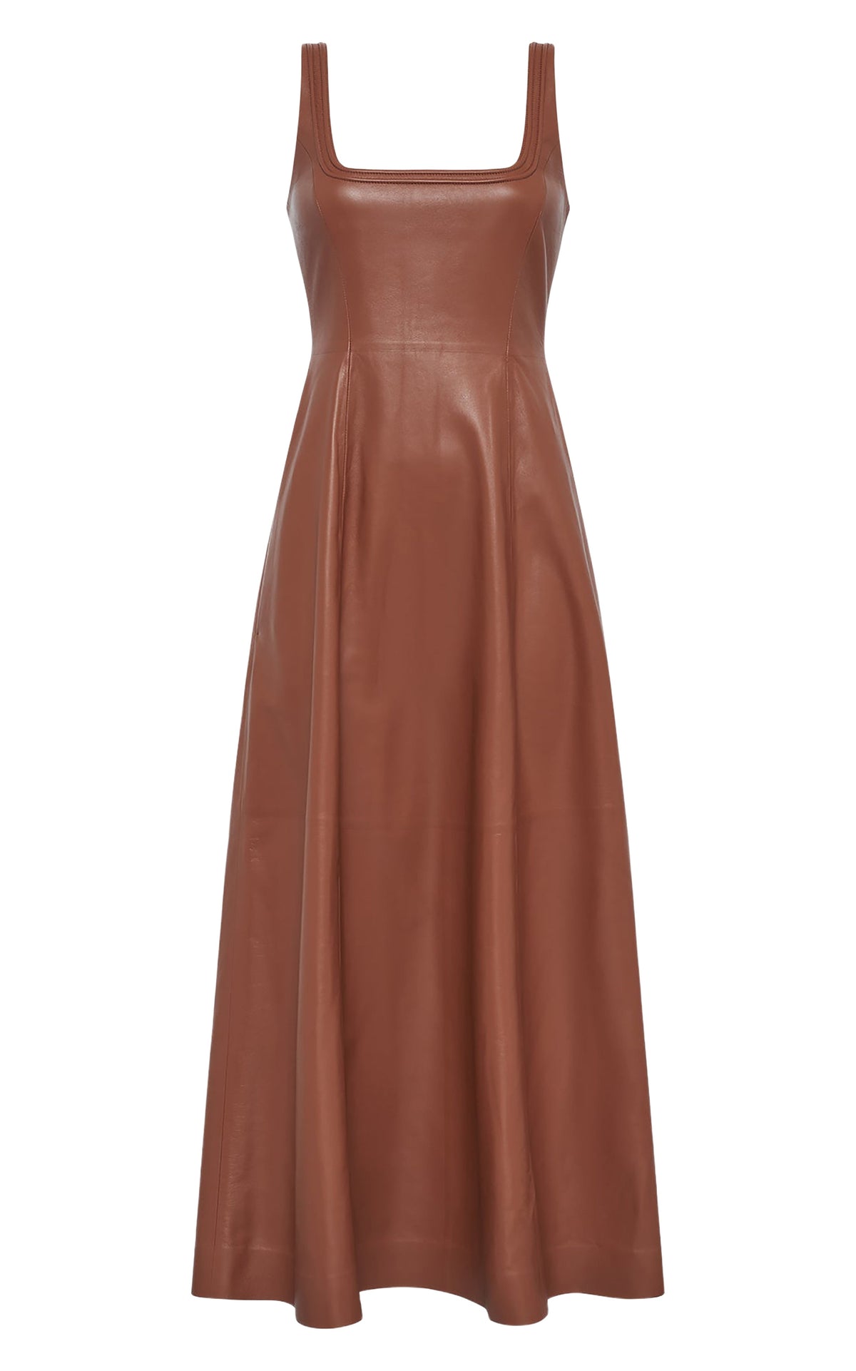 Cognac / Robe Adaline en cuir - Cognac