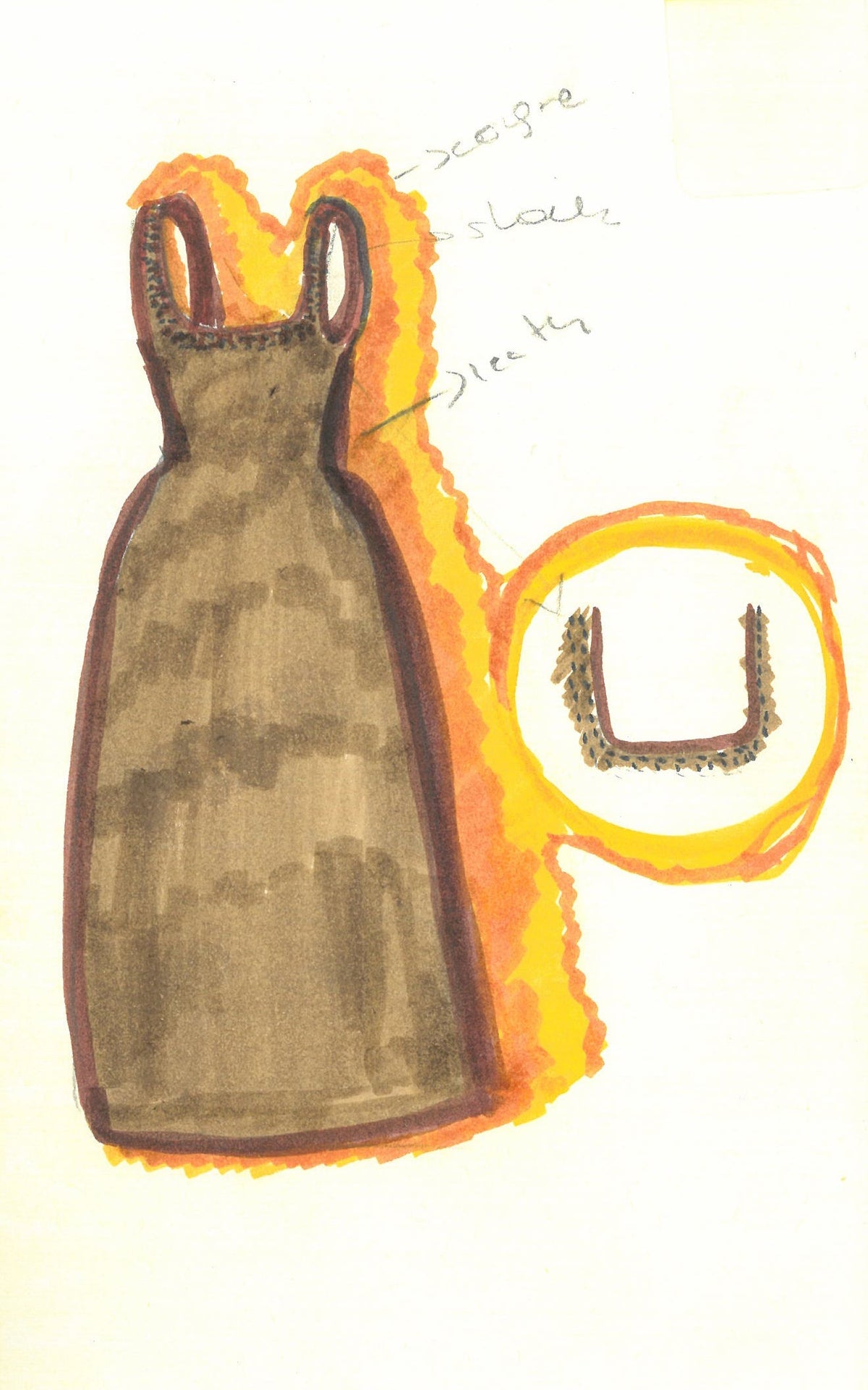 Cognac / Robe Adaline en laine - Cognac