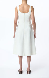 Adaline Dress en ivoire eco soft laine drap de costume