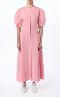 Arabella Dress en rose lin d’aloès popeline de chemise