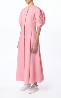 Arabella Dress en rose lin d’aloès popeline de chemise