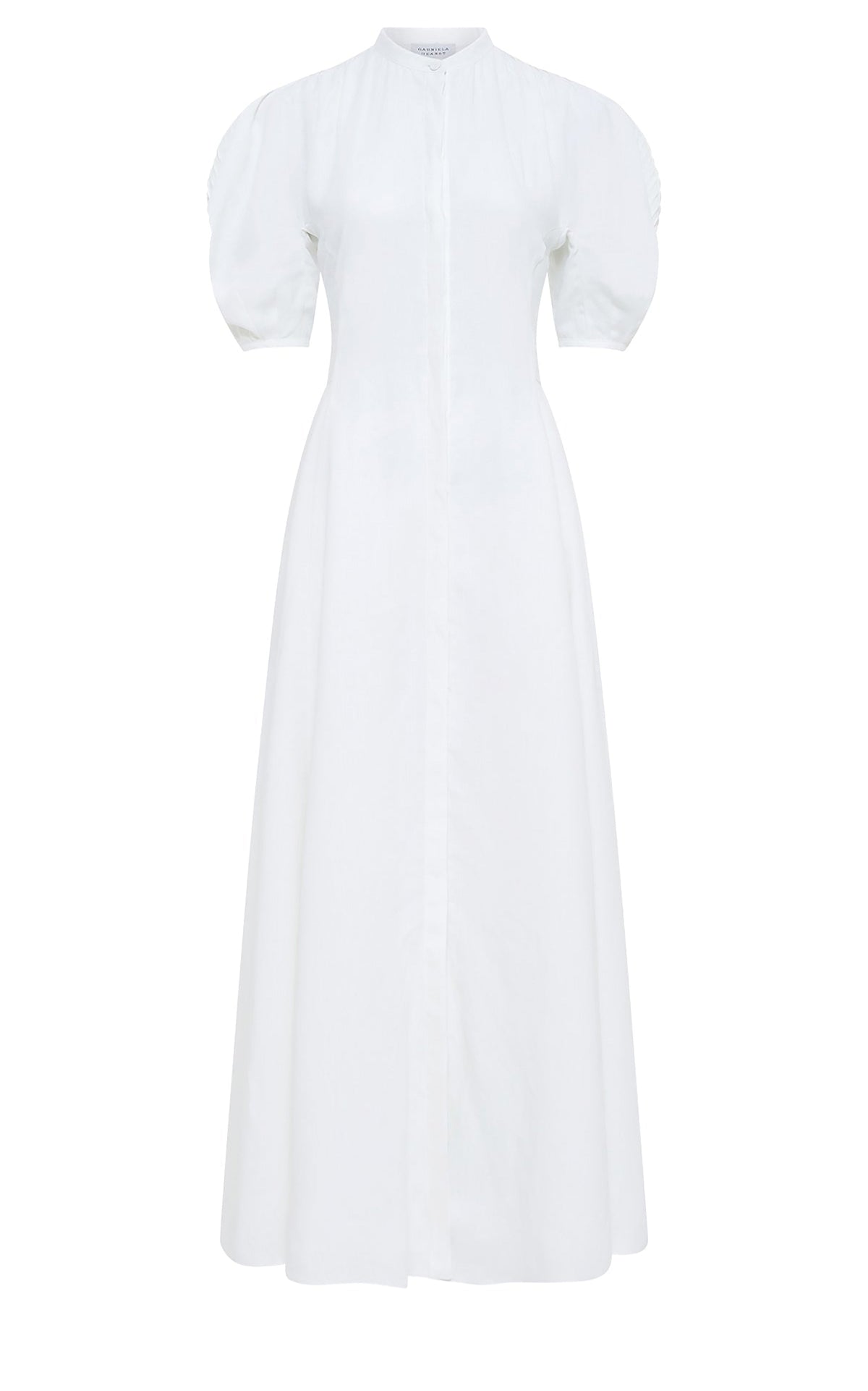 Arabella Dress en blanc lin d’aloès popeline de chemise
