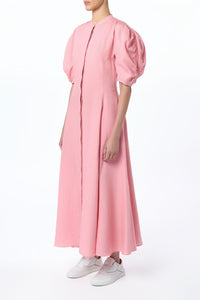 Arabella Dress en ocre doré lin d’aloès popeline de chemise