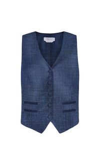 Denim / Veste blazer Coleridge laine et soie - Denim